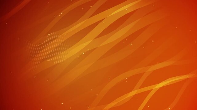 Orange and yellow waves flow with subtle light particles and graphic element.