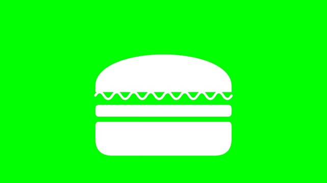Simple white hamburger icon on a green screen background.