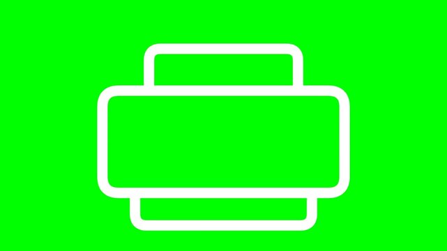 Simple White Printer Icon on a Vibrant Green Background.