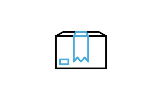 Product, package or cardboard box icon animation. Parcel, gift, storage, carton container animated video loops for delivery and shipping. Motion graphics with alpha channel