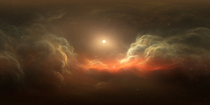12K 360 Degree Panoramic Space Skybox with Starfield and Nebula Ultra High Resolution for 3D Applications. Not partly or fully created with generative AI