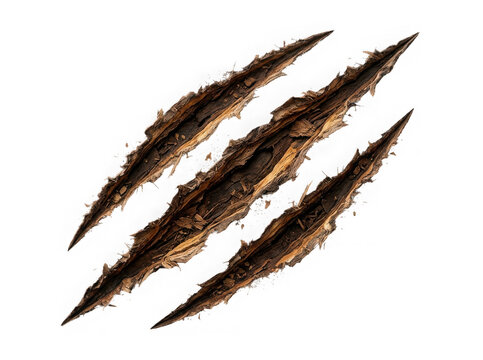 Sharp wild animal claw scratch marks isolated on a transparent background isolated on transparent background