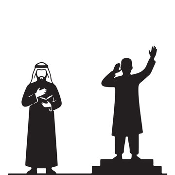 Silhouette of moeslem prayer leader