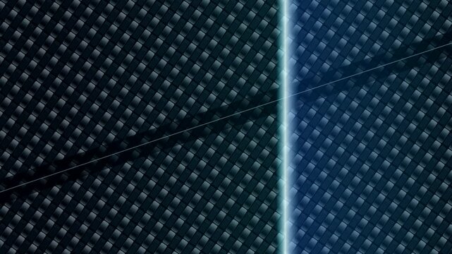 Dark Blue Metallic Carbon Fiber Texture with Diagonal Light Streaks Abstract Background Animation
