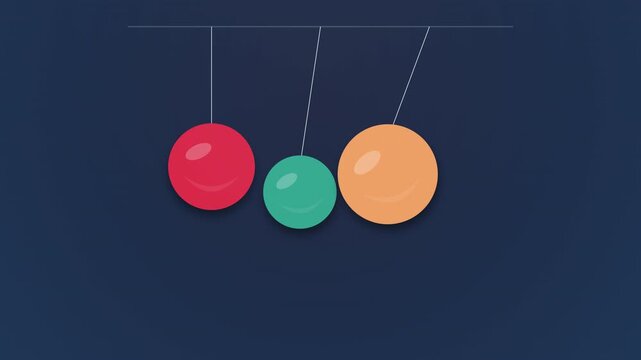 Christmas Vector Baubles Hanging Swing Motion Graphics Loop