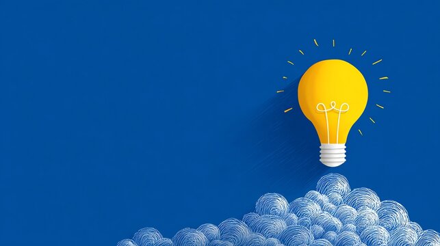Bright idea for business growth concept