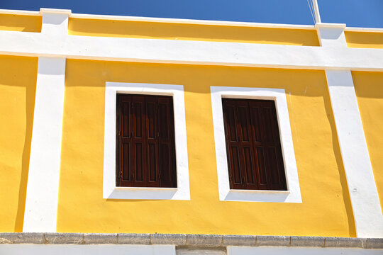 Architecture on the island of Symi, Greece.