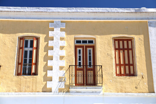 Architecture on the island of Symi, Greece.