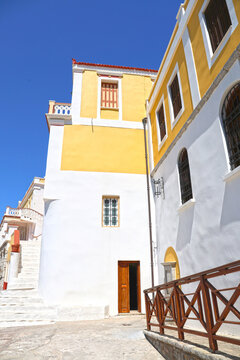 Architecture on the island of Symi, Greece.