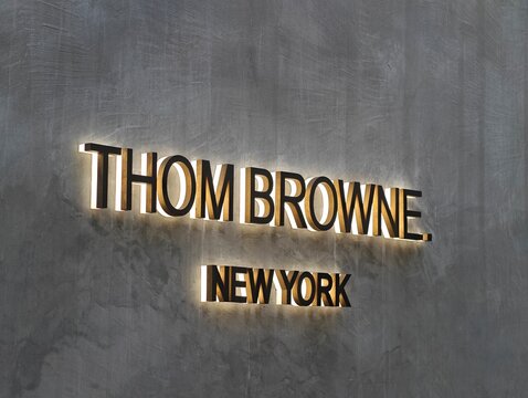 Tokyo, Japan-Jan.26th 2026: Thom Browne company brand sign