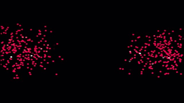 Digital file corruption animation with blue folder icons. 4K alpha channel