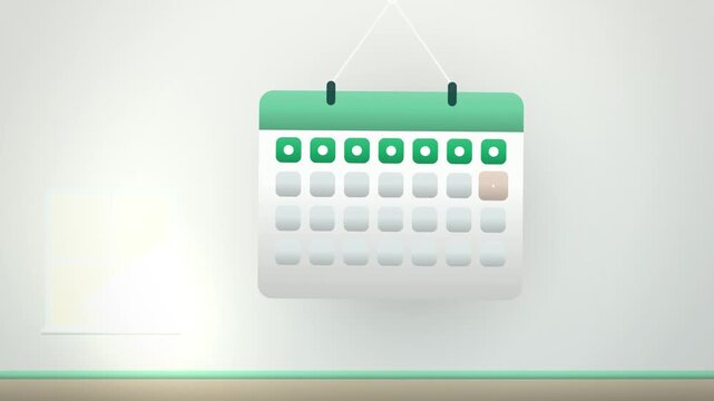 Habit tracker calendar filling up New Year fitness endless loop