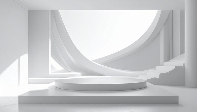 dreamlike product display featuring premium studio lighting, on clean white background
