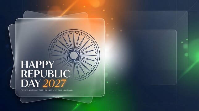 Happy republic day 2024 celebration with the indian flag and ashoka chakra design