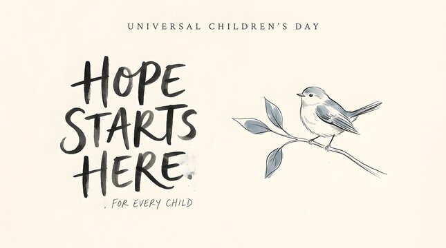 Hand lettered typography quote hope starts here featuring a delicate floral botanical illustration design