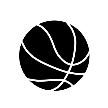 Title: Basketball sports ball solid vector icon illustration