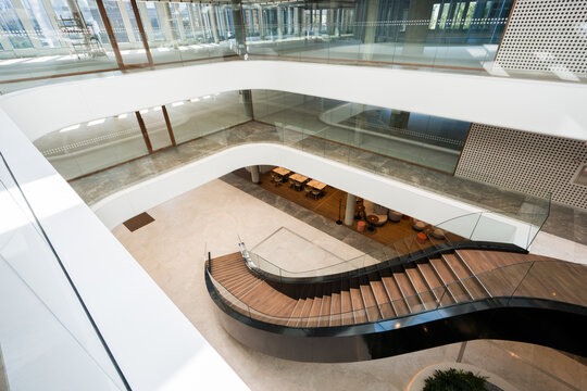 Modern Interior With Curved Staircase