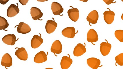 Cute acorn pattern wallpaper on white background for autumn theme © Ahmad