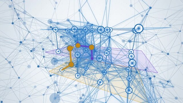 Layered network planes full scene endless loop background