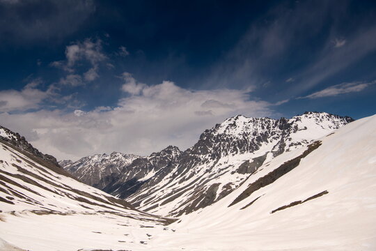 View of the snow-covered landscape of Burzil Pass, Pakistan