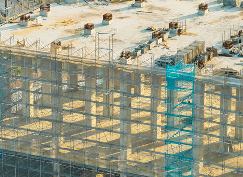 Golden Sunlight Through Building Under Construction