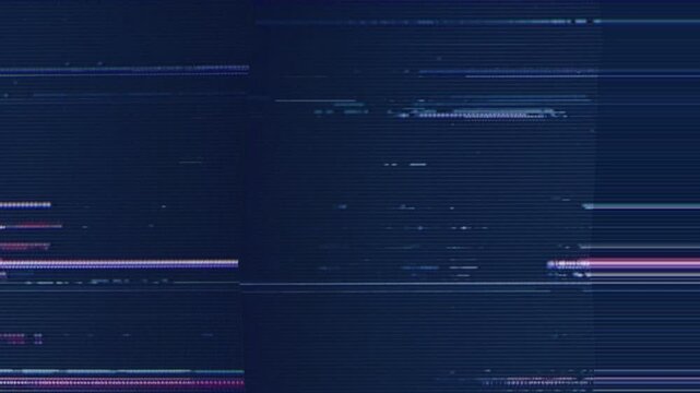 Abstract analog glitch background showing colorful wavy CRT scan lines, signal interference, and screen distortion.