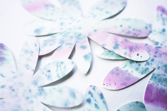 Pastel Watercolor Paper Flower Petals