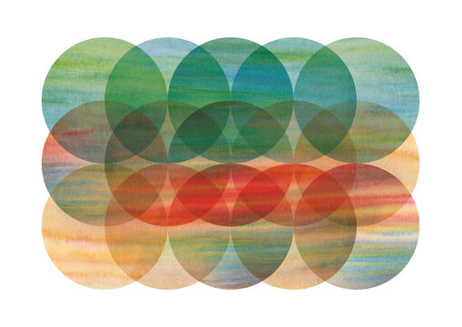 Abstract Overlapping Watercolor Circles