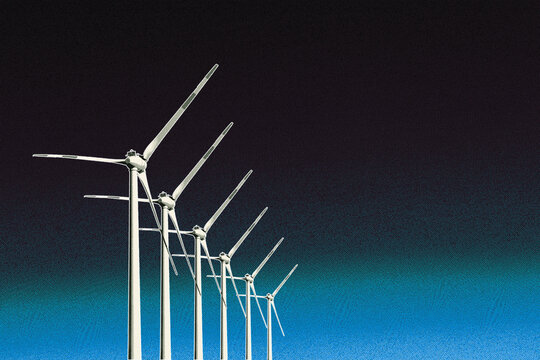 Row Of Wind Turbines