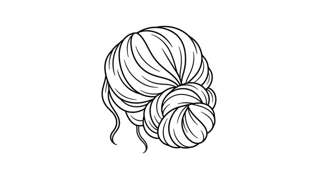 Elegant hair bun hairstyle line art for wedding and formal styling ideas.