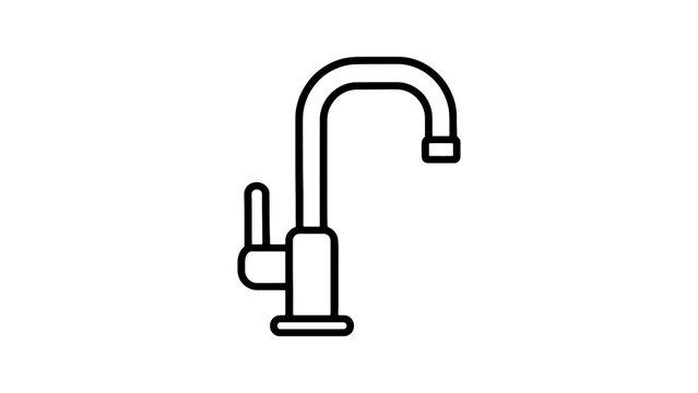 Modern faucet icon for plumbing and water supply services.