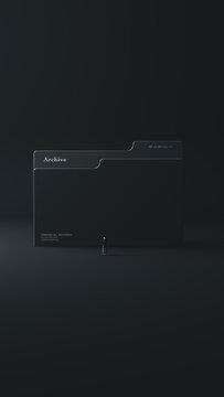 Financial Archive Folder With Businessman and Copy Space