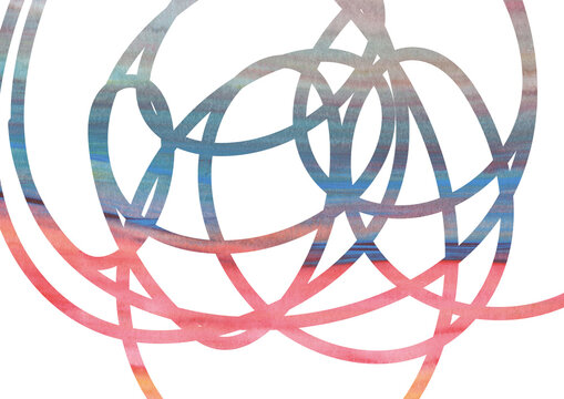 Multicolored Watercolor Loops Abstract