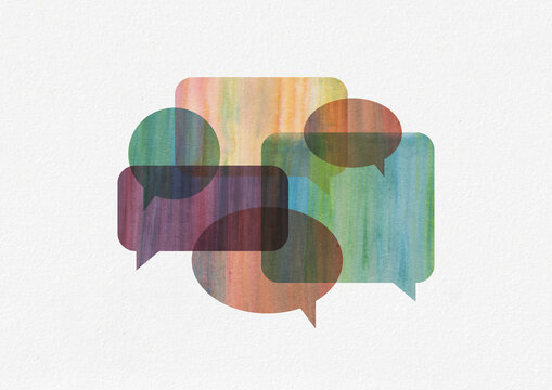 Colorful Watercolor Speech Bubble Collage
