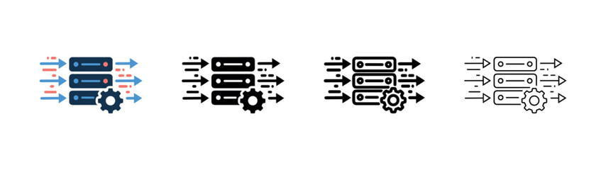 Data Processing Workflow Icon - Server Management, Information Flow, and Automation Technology © liubomir118809