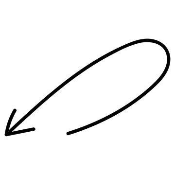 Png arrow sticker, hand drawn black simple design, transparent background