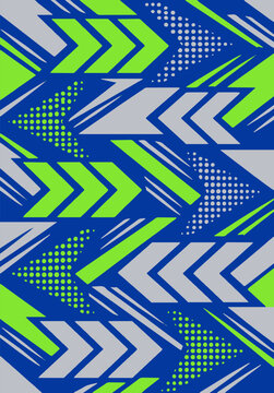 Blue and green chevron arrow pattern for sports design