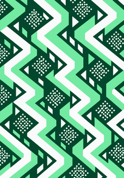 Green and white zigzag chevron pattern