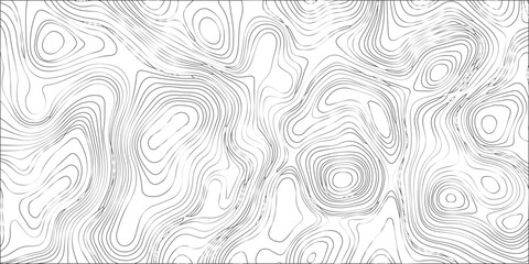Topographic map contour lines background vector illustration for geographic terrain design abstract black and white line art pattern © Vectlis Arts