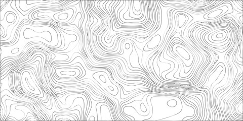 Topographic map contour lines background vector illustration for geographic terrain design abstract black and white line art pattern © Vectlis Arts