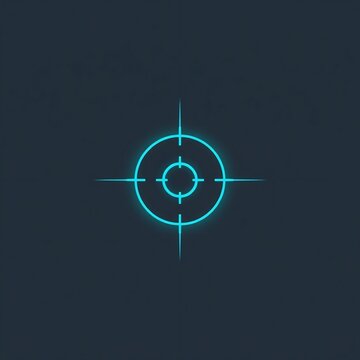 Futuristic target locked HUD scope design element on dark background