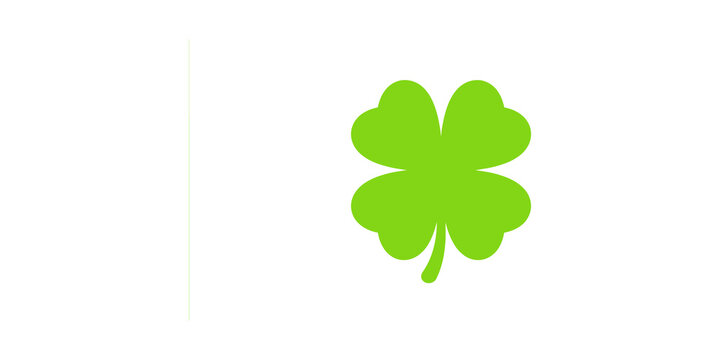 Green four leaf clover vector illustration isolated on transparent background.