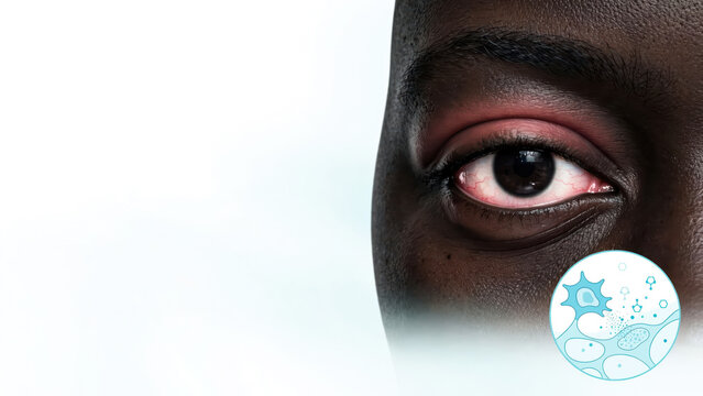 Allergic Eye Irritation and Histamine Response Pharmaceutical Illustration