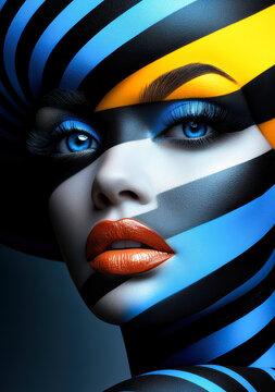Abstract Fashion Portrait With Sculptural Color Blocking
