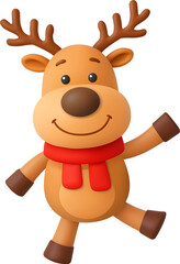 3d reindeer with red scarf for Christmas © Elena