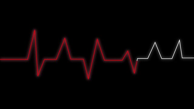red in white  plus bitrate graph line machine stroke line pattern animation in dark background