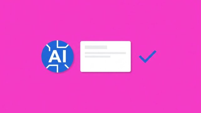 Autonomous AI agent completing a digital workflow task in 2D animation