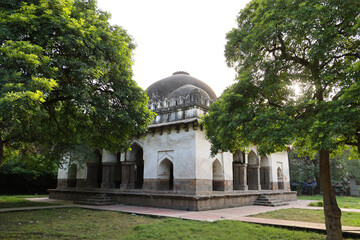 Barakhamba Tomb, Delhi, India, is a historic monument featuring striking Indo-Islamic architecture, ancient stone pillars, and timeless heritage. © Alishka photo