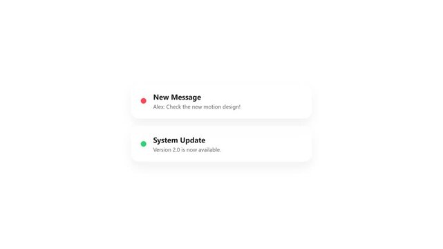 Glassmorphism New Message System Update Slide Notification