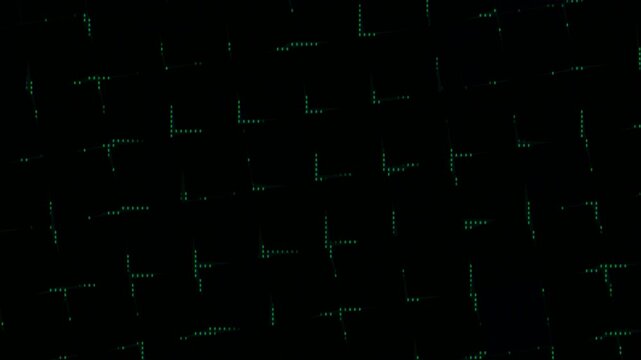 Abstract Voronoi Cells with Pixel Sorting and Dots Matrix Motion